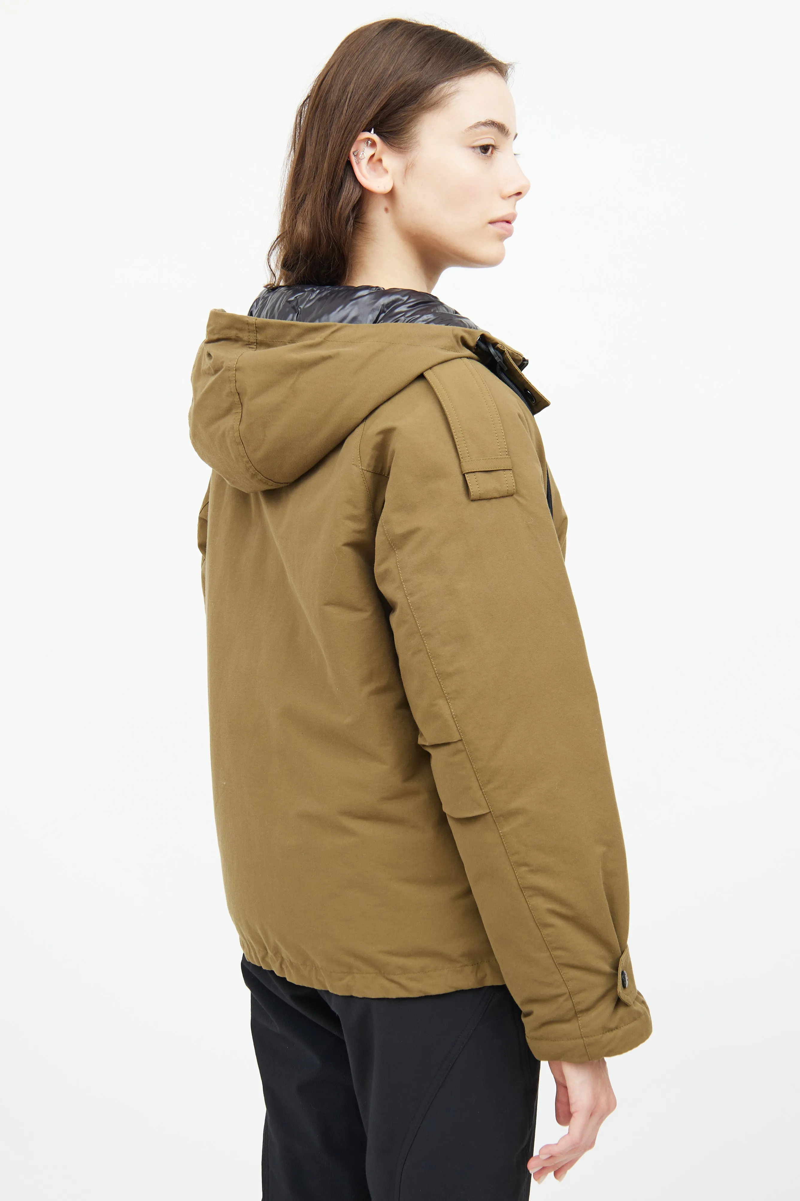 Khaki Badete Parka Coat