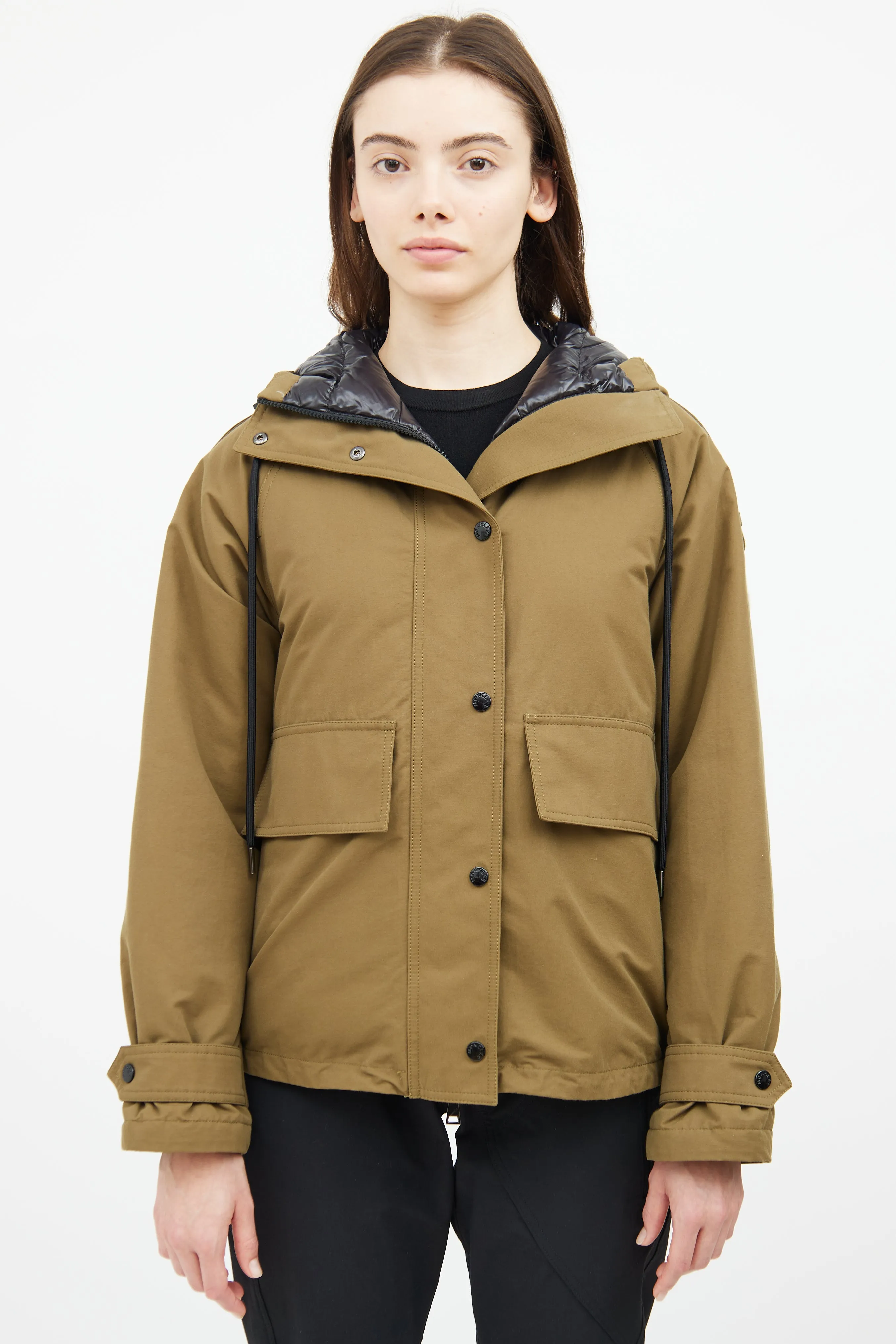 Khaki Badete Parka Coat