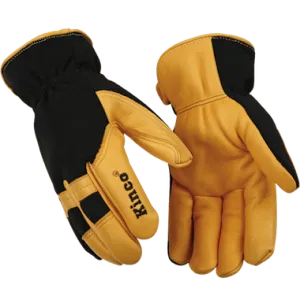 Kinco 101HK Golden Premium Grain Deerskin Easy-On Cuff Thermal Insulation Gloves (One Dozen)