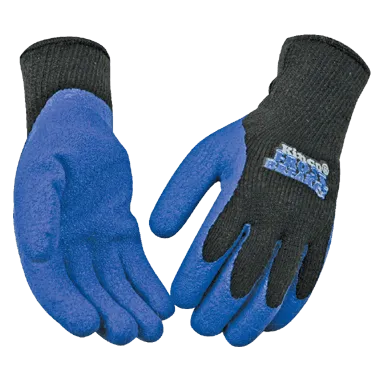 Kinco 1789 Frost Breaker Black Heavy Thermal 7-Gauge Acrylic Knit Shell Crinkle Latex Coated Palm Acrylic & Elastic Knit Wrist Gloves (one dozen)