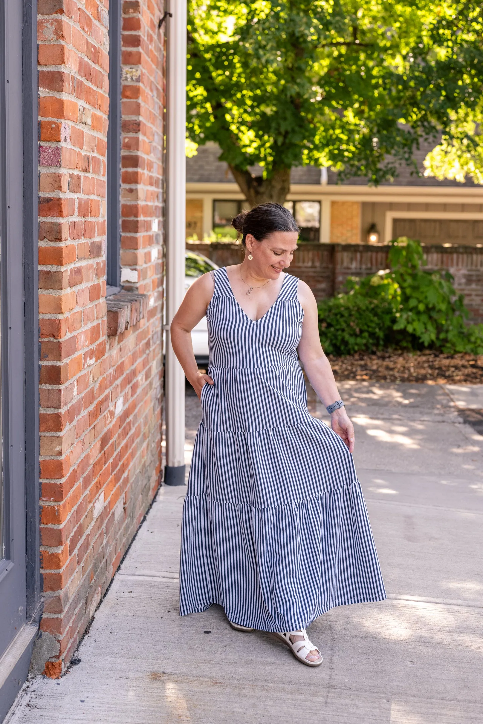 Knit Meryl Sleeveless Tiered Maxi Dress