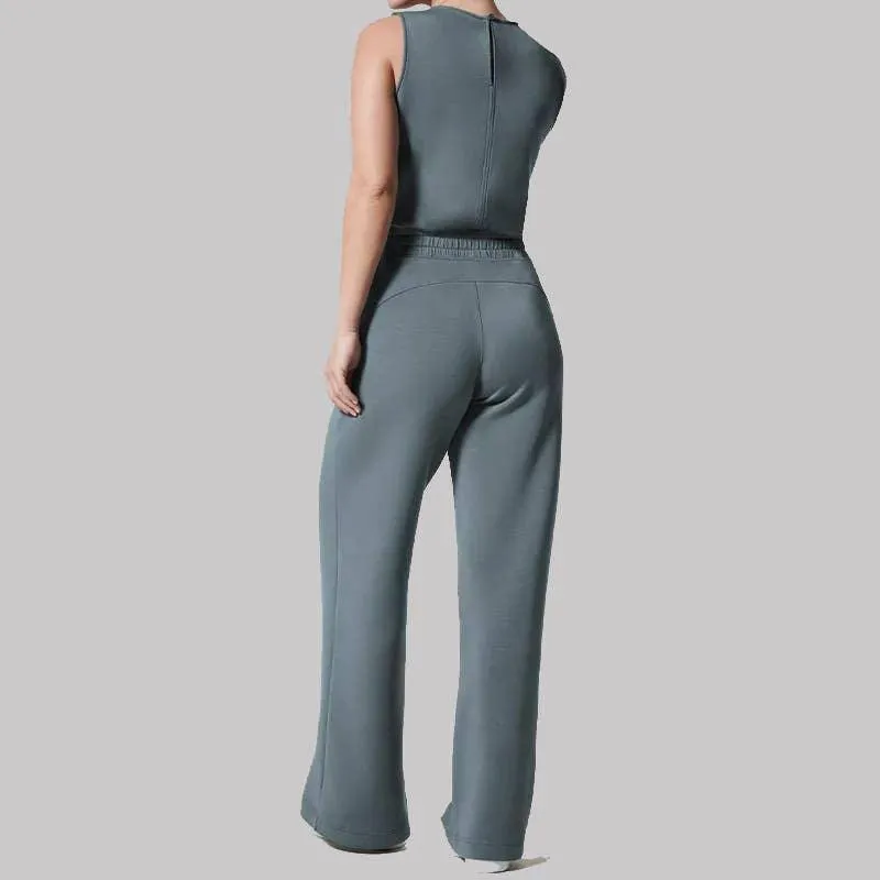 Ladies Solid Color Overall Sleeveless Daily Jumpsuit 23100