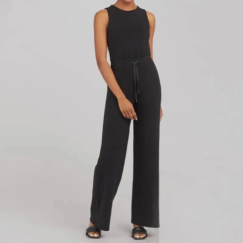 Ladies Solid Color Overall Sleeveless Daily Jumpsuit 23100