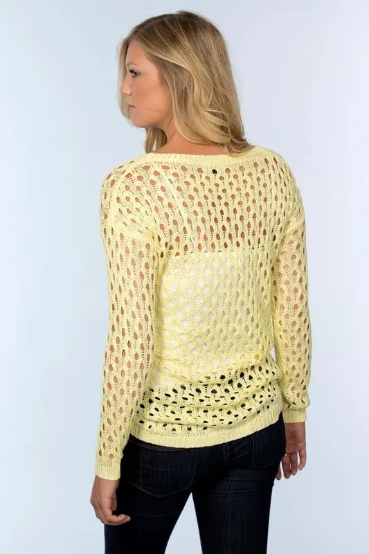 Lightweight Yellow Honeycomb Sweater