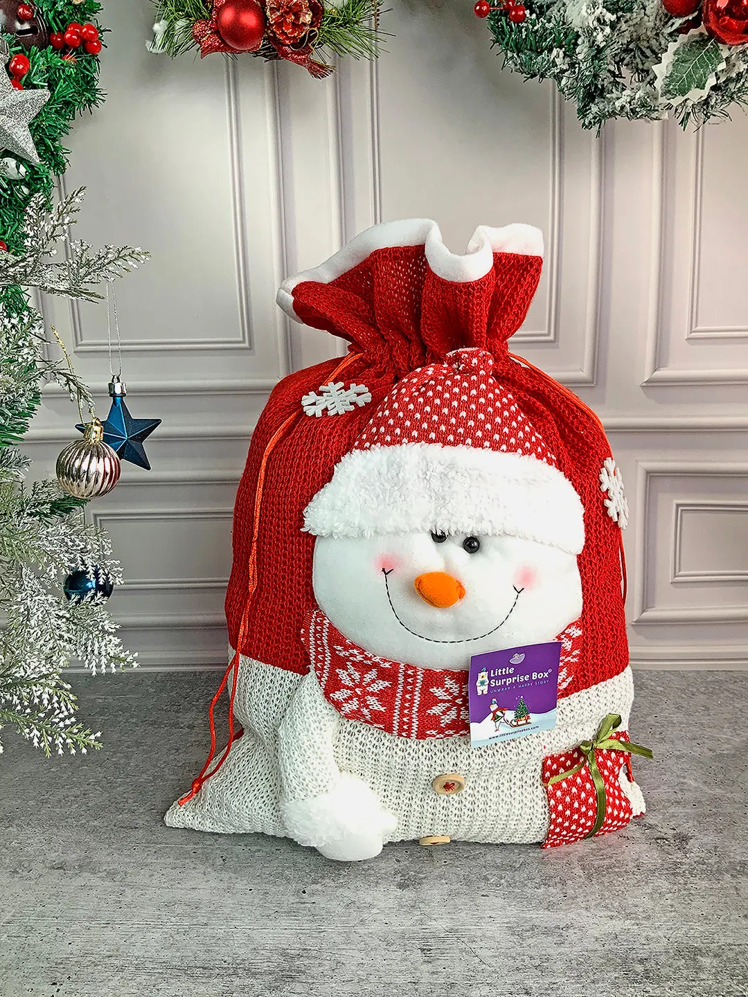 Little Surprise Box Knitted Large Size Christmas Sack and Gift Bag for Christmas Gifts