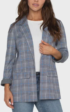 Liverpool Boyfriend Blue Topaz Plaid Blazer