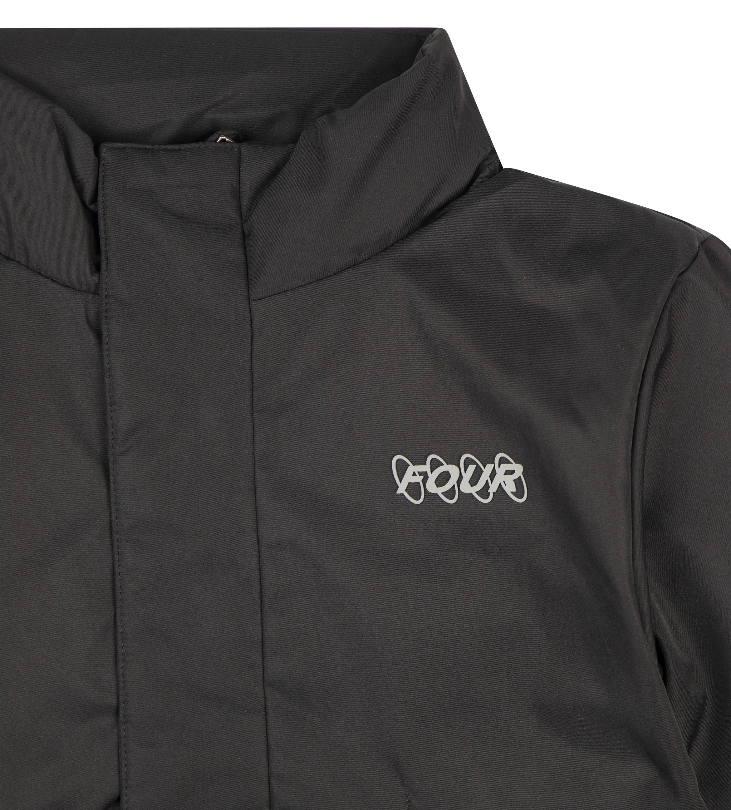 Logo Padded Parka Jacket Black