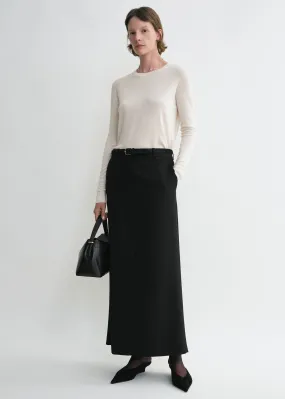 Low-waist straight skirt black