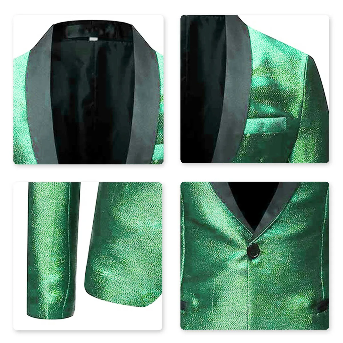 Magic Tuxedo Jacket Luxury Prom Blazer Green/Blue