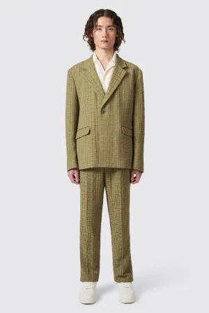 Malacia Oversized Green Jacquard Suit