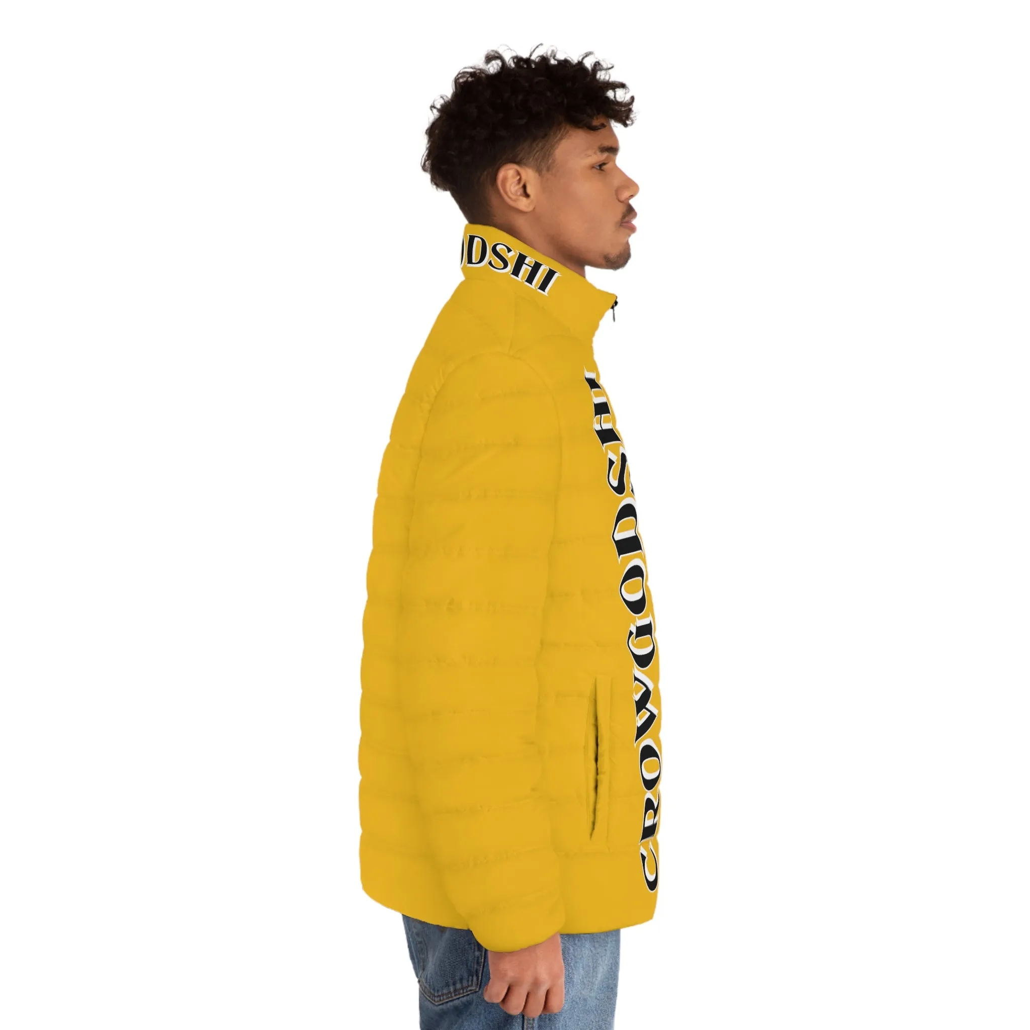 Men's CROWGODSHI Puffer Jacket, YELLOW