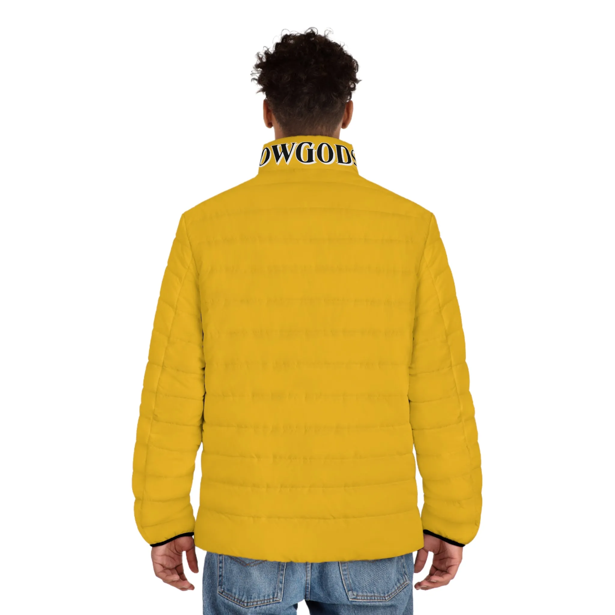 Men's CROWGODSHI Puffer Jacket, YELLOW