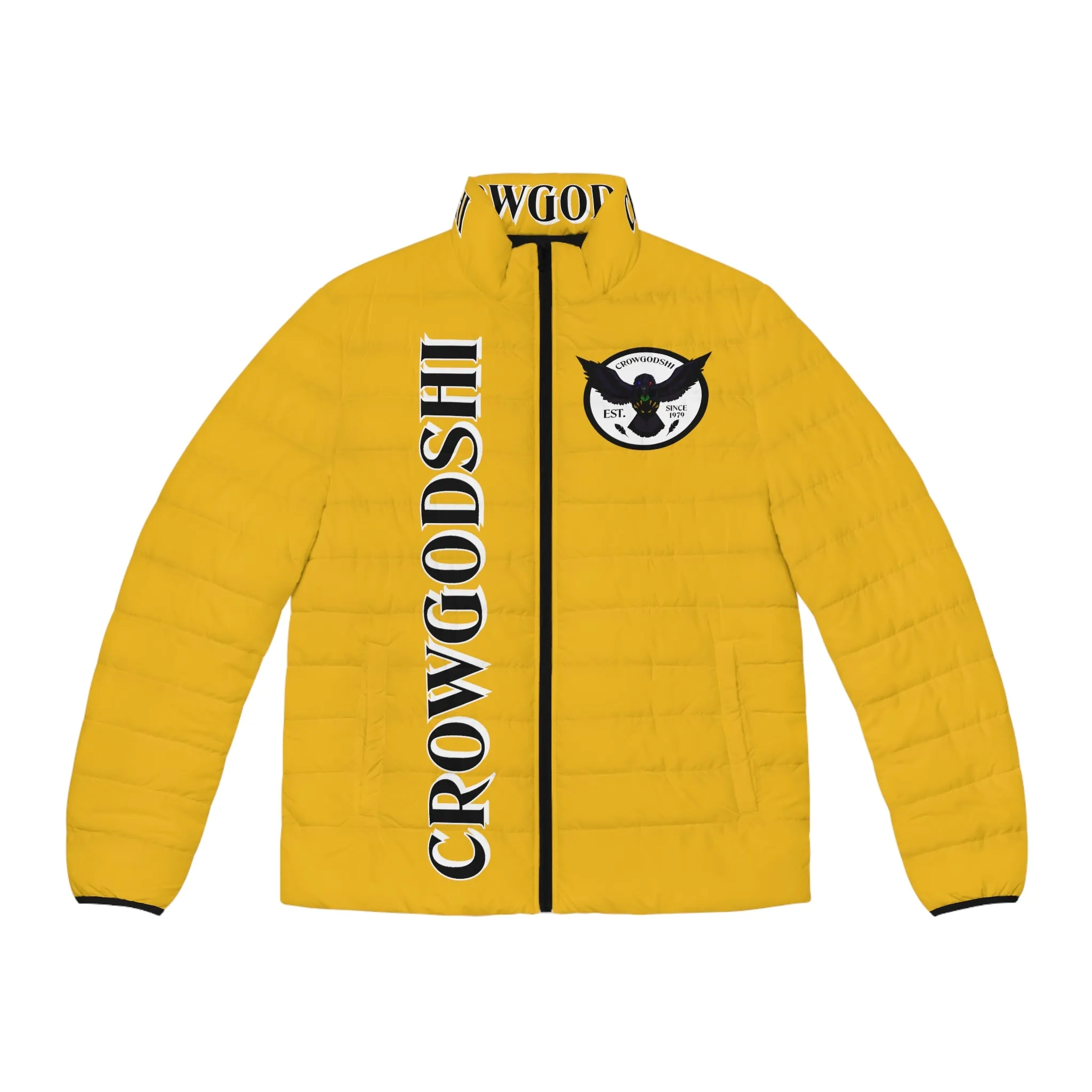 Men's CROWGODSHI Puffer Jacket, YELLOW