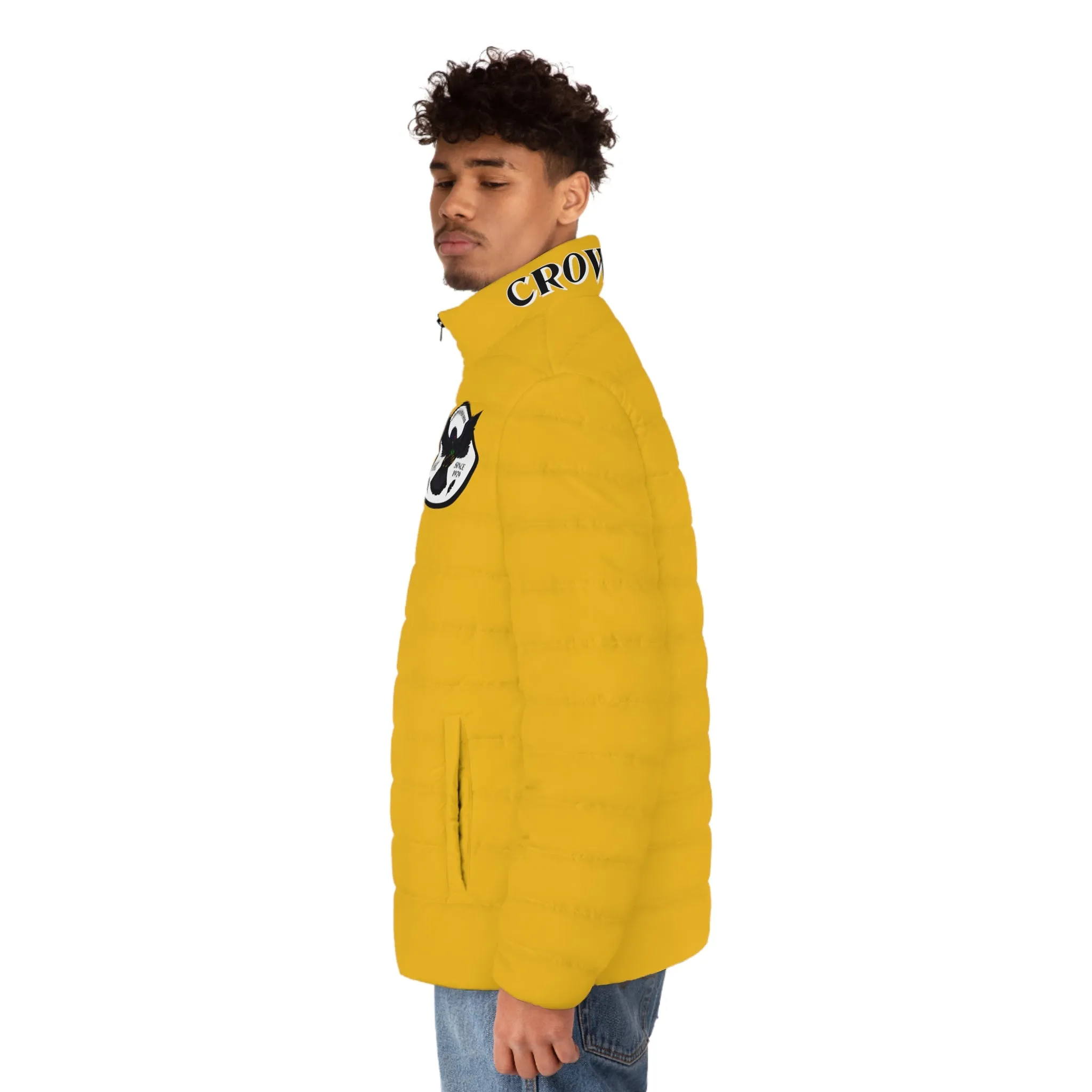 Men's CROWGODSHI Puffer Jacket, YELLOW