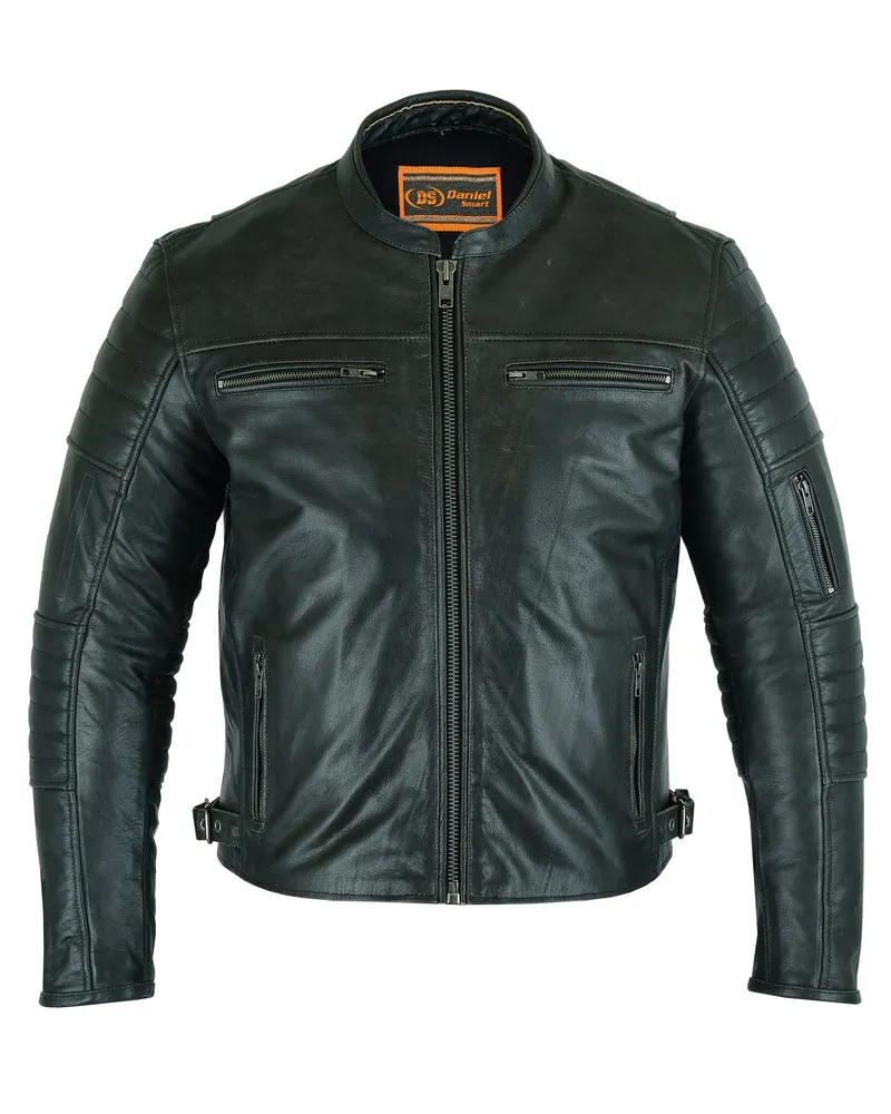 Men's Modern Crossover Scooter Jacket - Gunmetal Brown