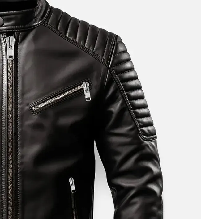 Men's Slimfit Black Leather Jacket