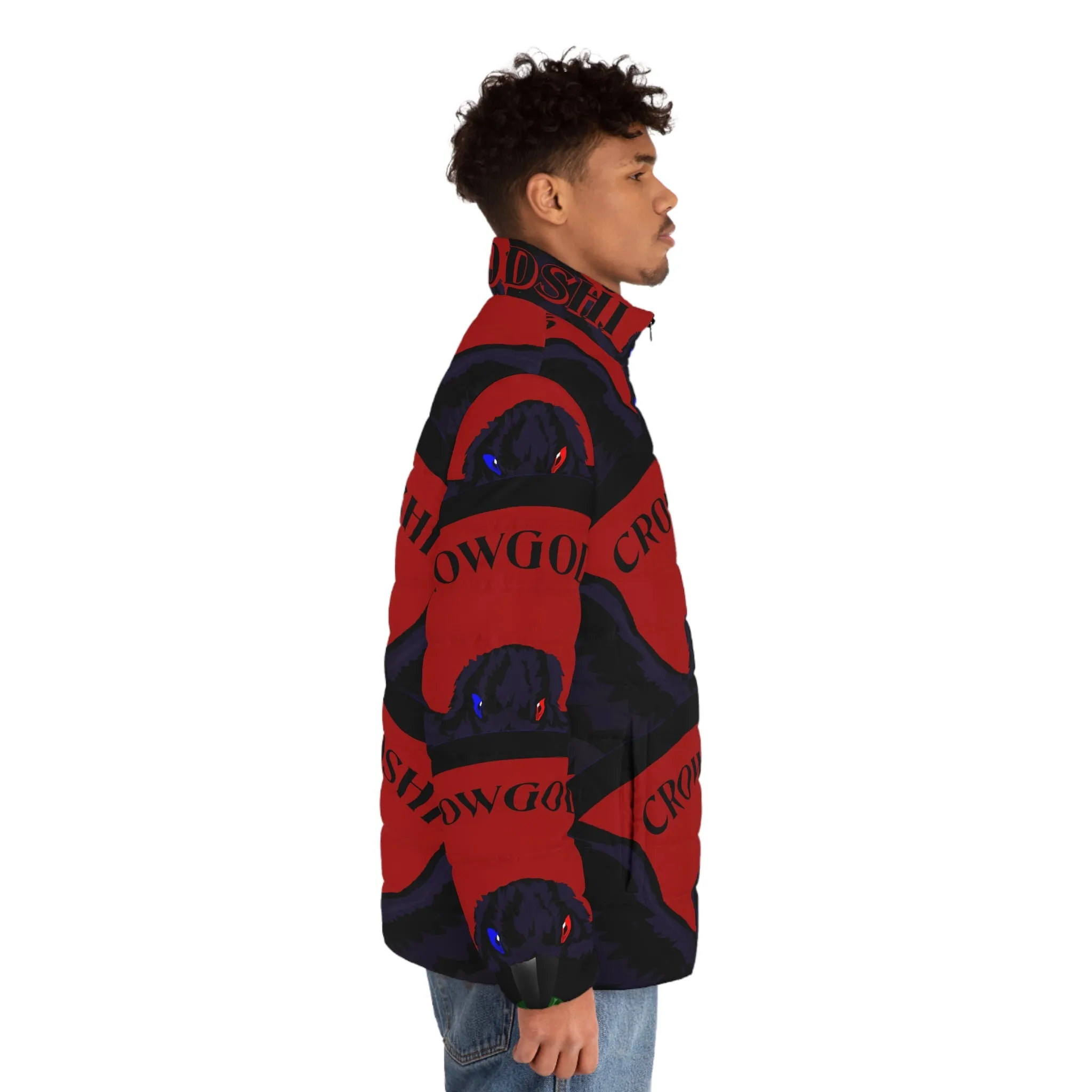 Men's Special Edition Crowgodshi Puffer Jacket, BURGUNDY LOGO