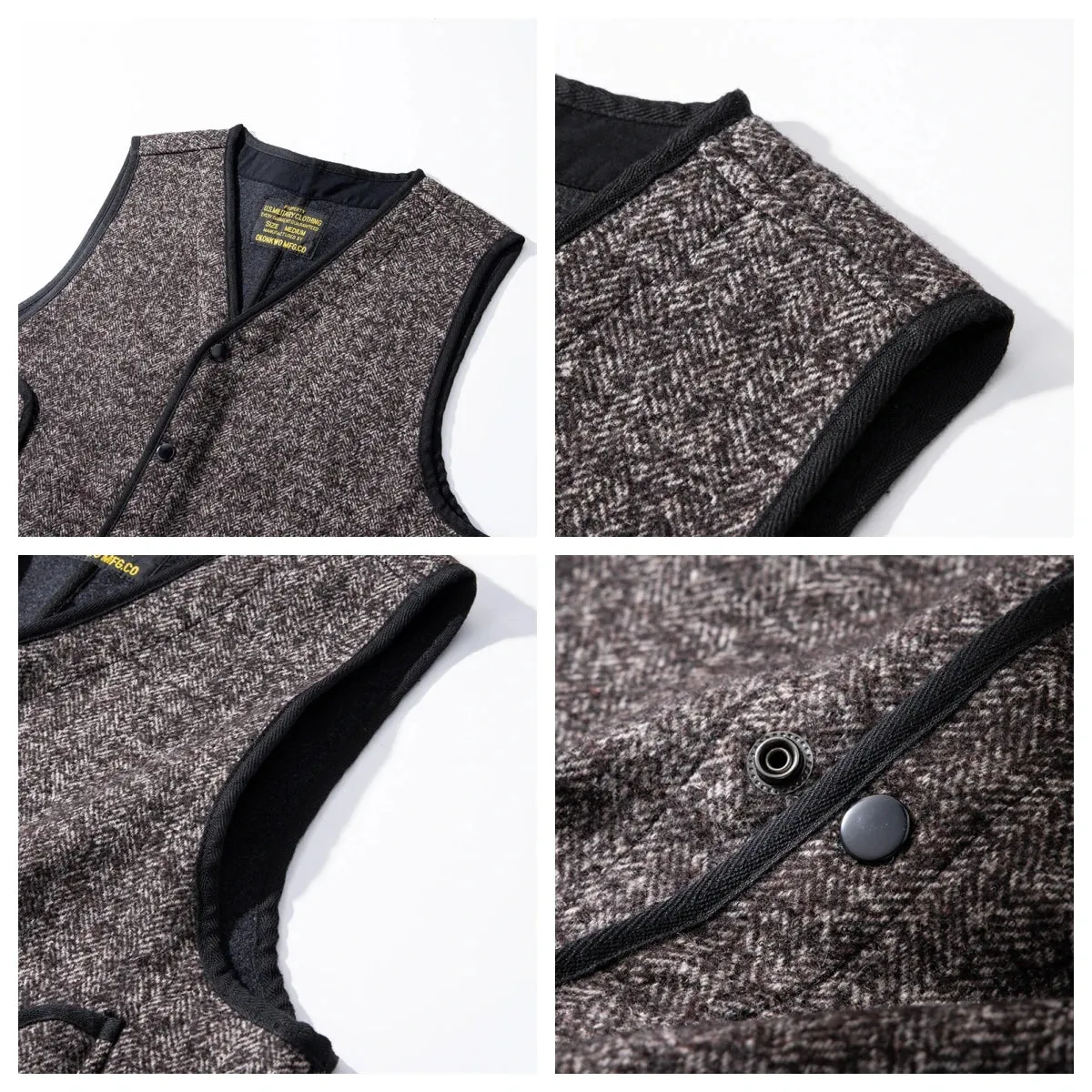 Men's Tweed Vest V-neck Vintage Style Waistcoat