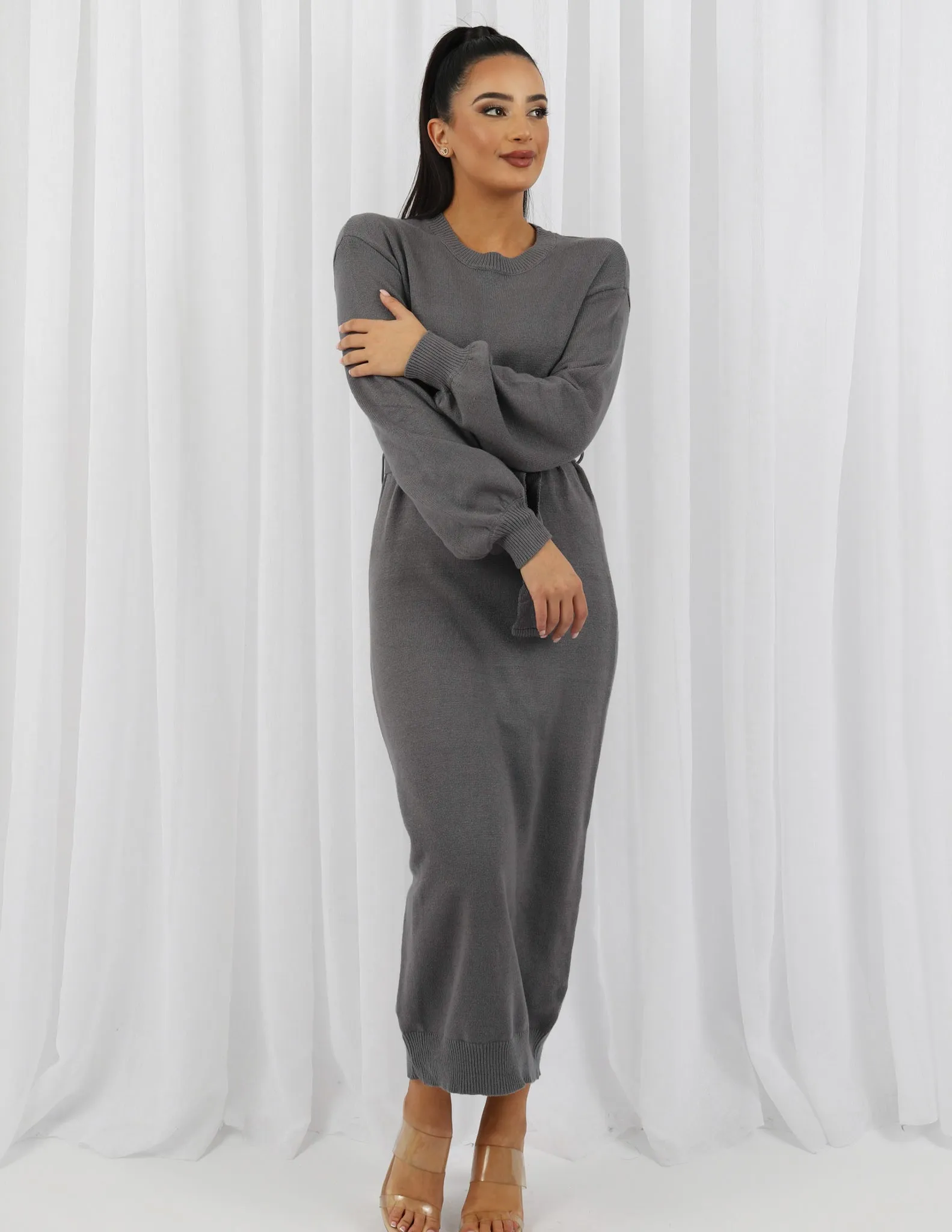 Midi Tie Knit Dress