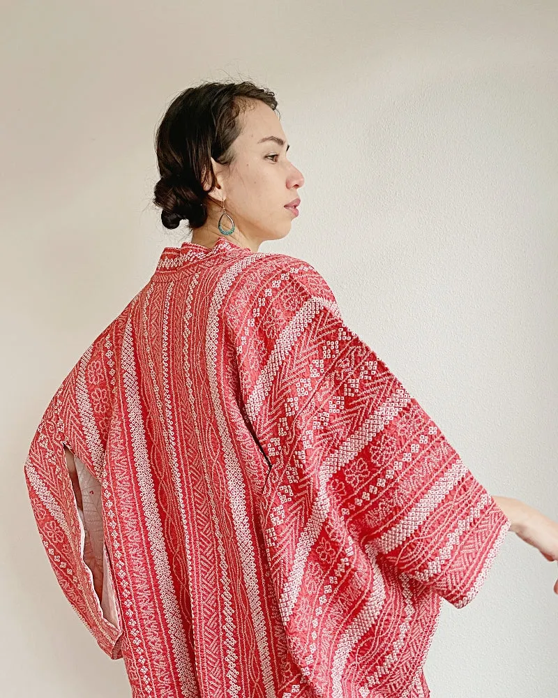 Modern Stripe Shibori Haori Jacket