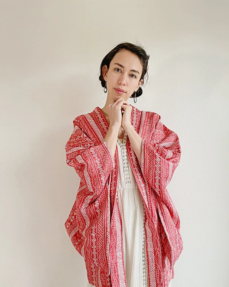 Modern Stripe Shibori Haori Jacket