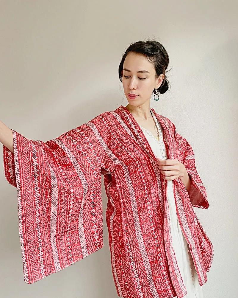 Modern Stripe Shibori Haori Jacket