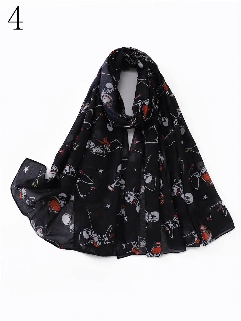 MYP027  Halloween printed scarf