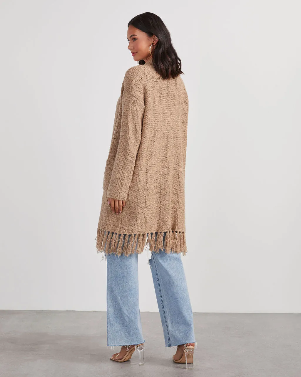 Nemah Fringe Hem Long Cardigan