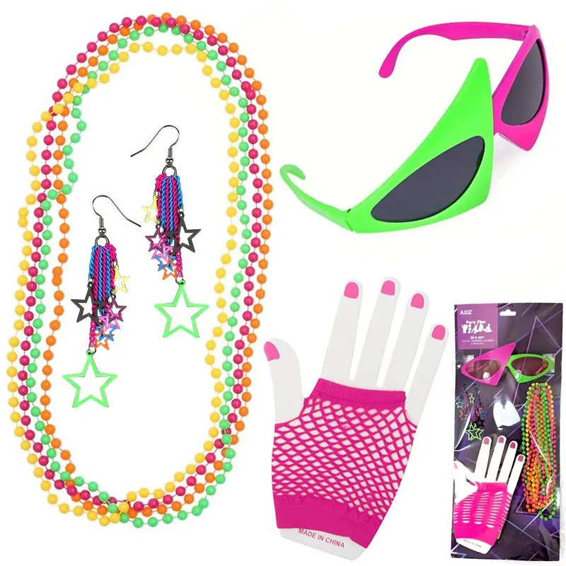 Neon 80s Instant Dress Up set