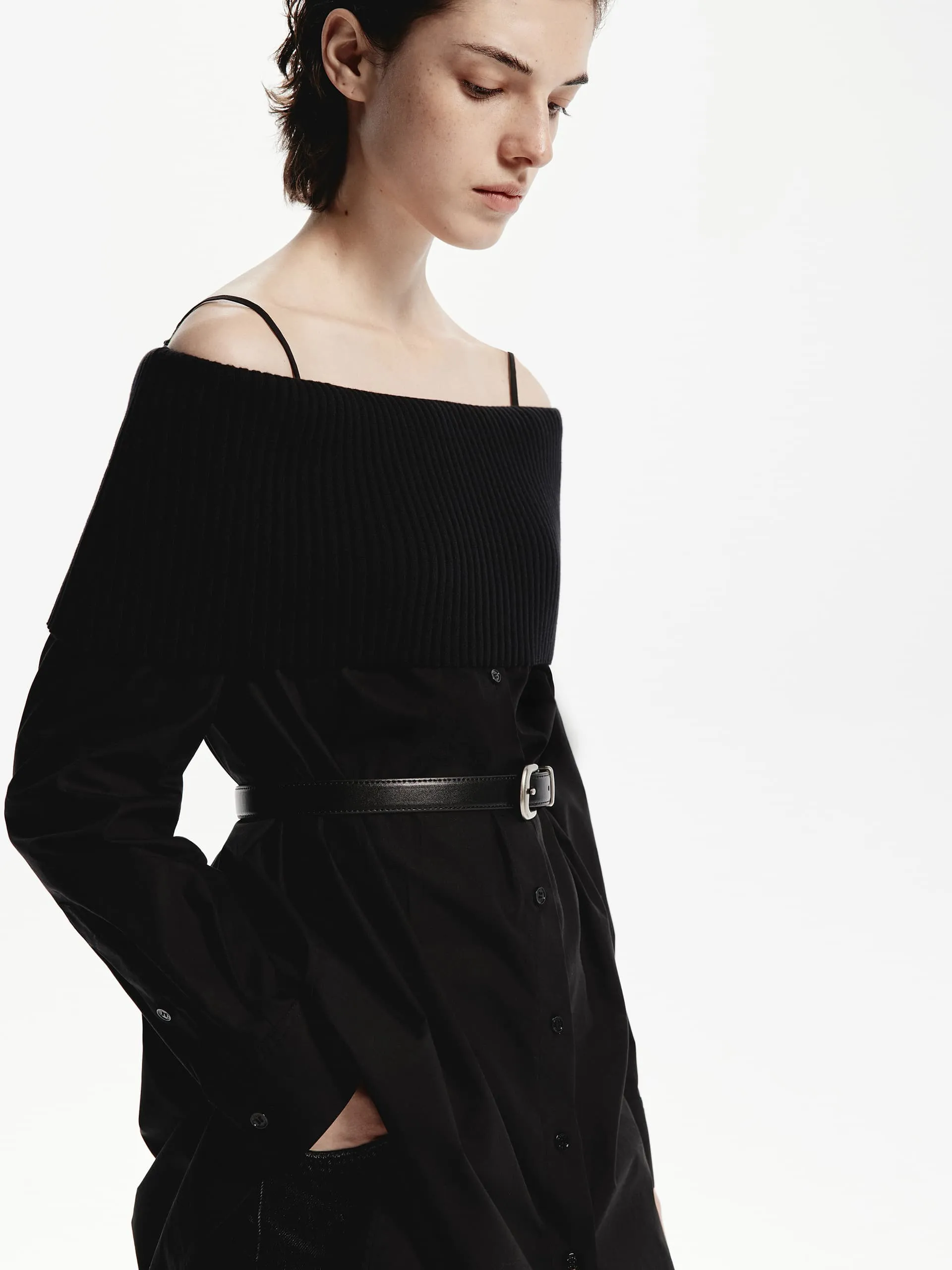 Off Shoulder Belt Dress