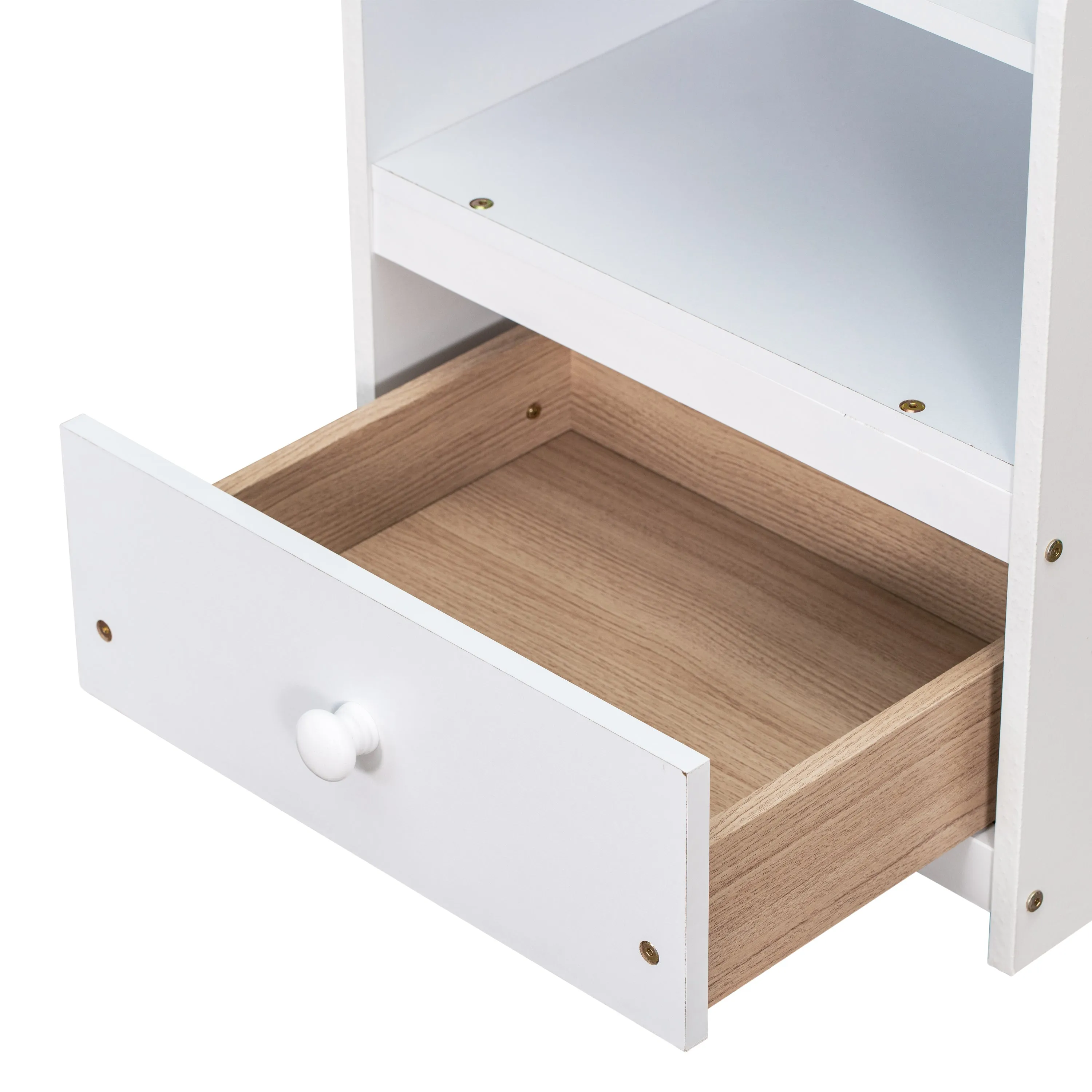 One Drawer Nightstand- White