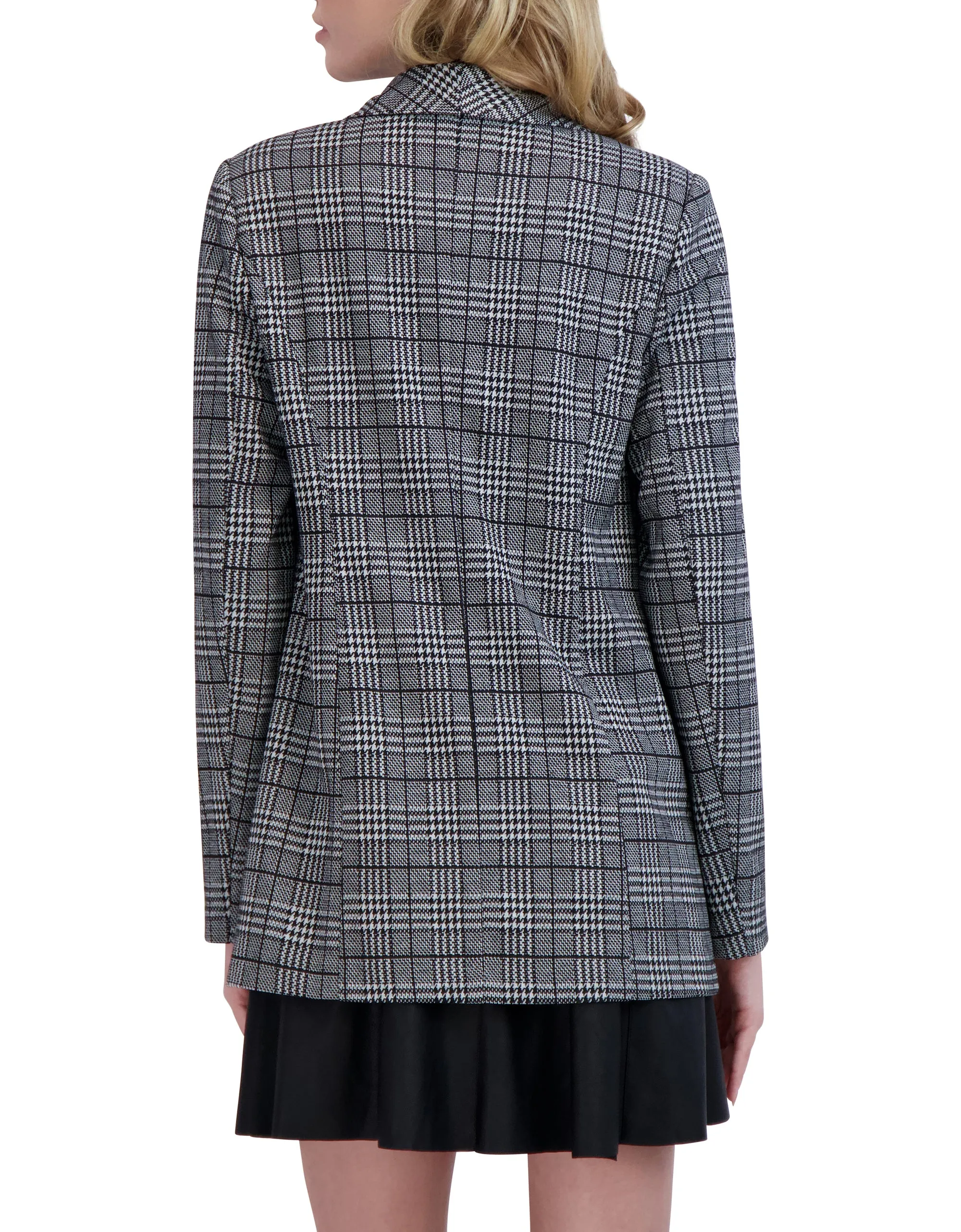 Ookie & Lala Shawl Collar, Plaid Knit Unlined Blazer