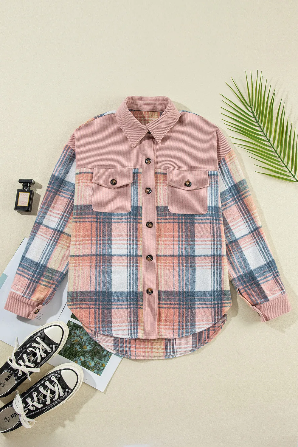 Plaid Button Up Long Sleeve Shacket - 2 Colors