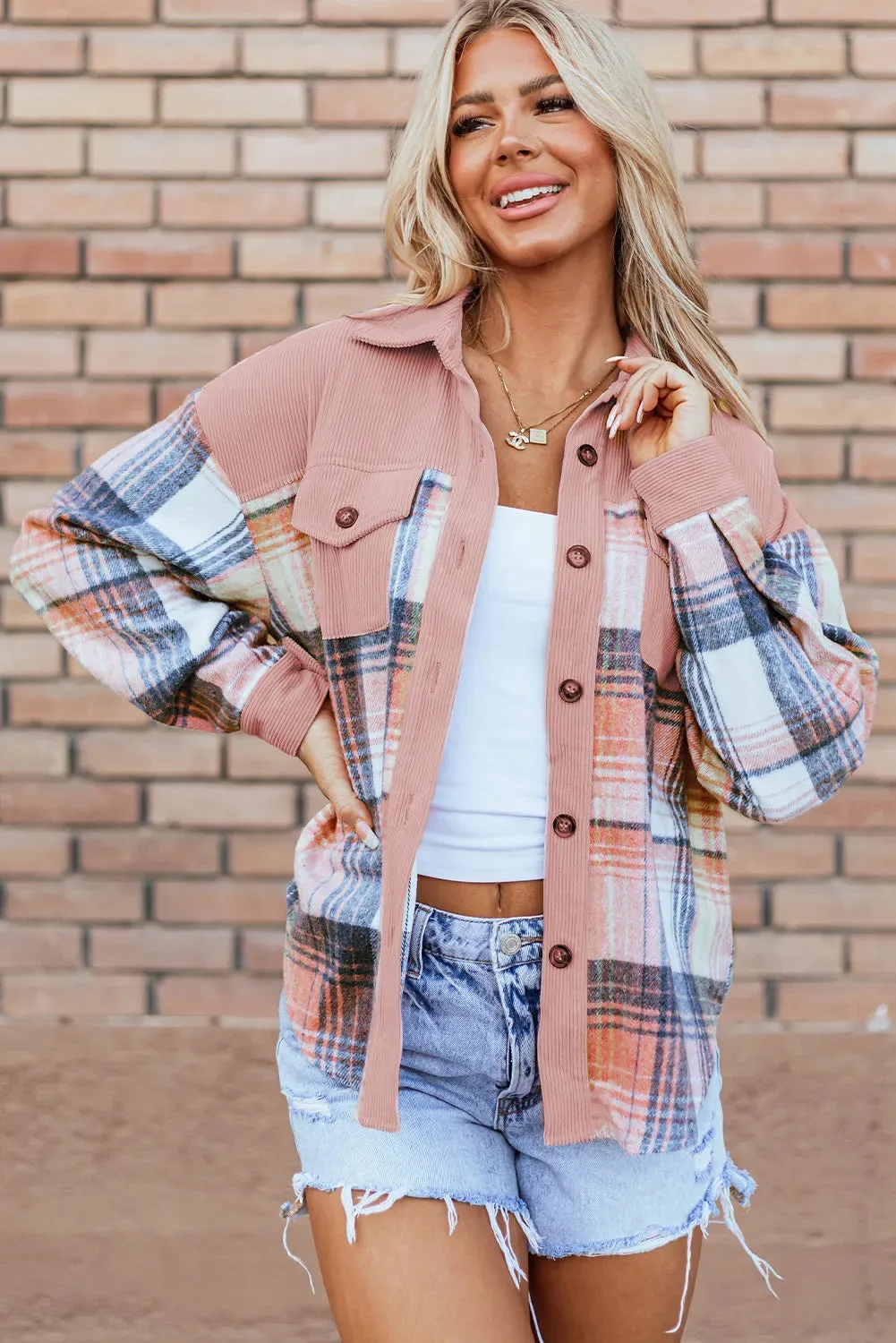 Plaid Button Up Long Sleeve Shacket - 2 Colors