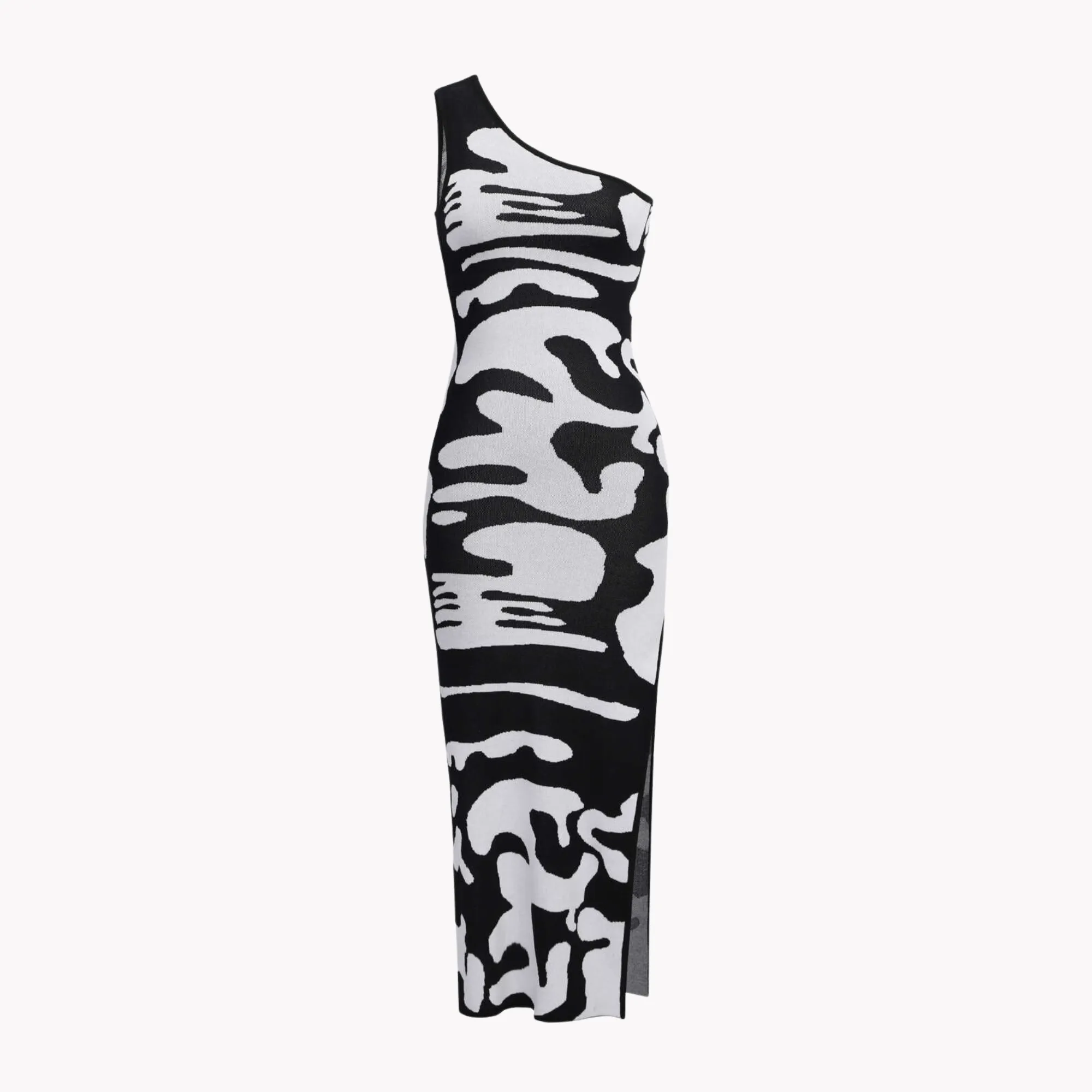 Pre Order:  Cow Print Dress One Shoulder Dress