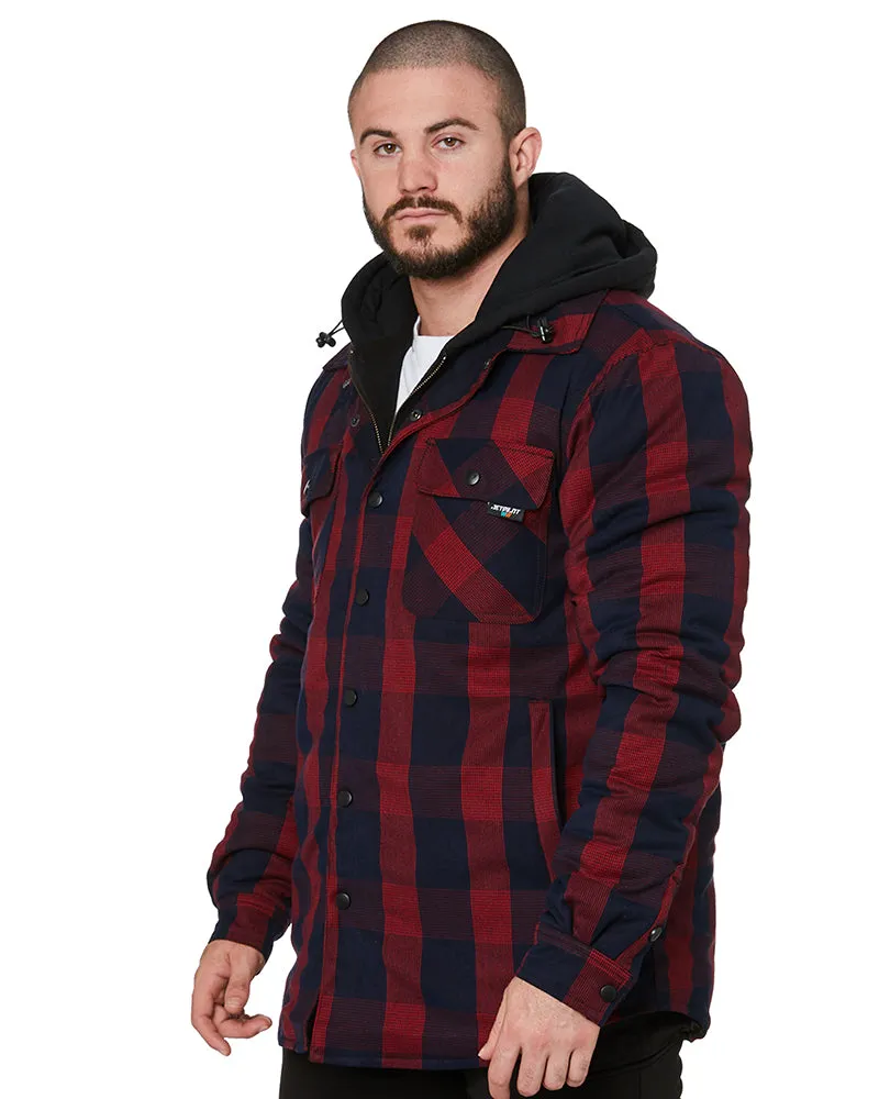 Quilted Flannel Jacket - Red