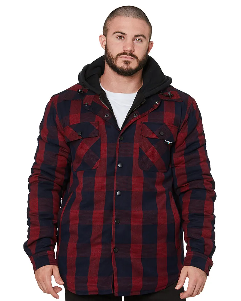 Quilted Flannel Jacket - Red