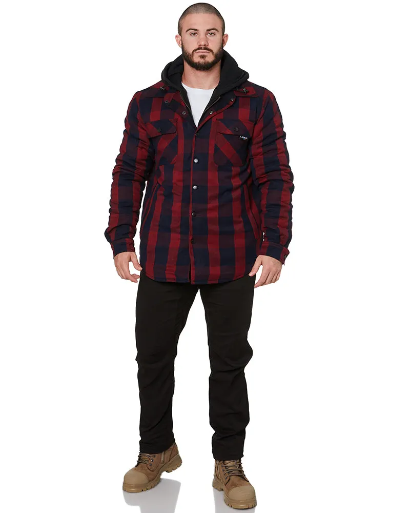 Quilted Flannel Jacket - Red