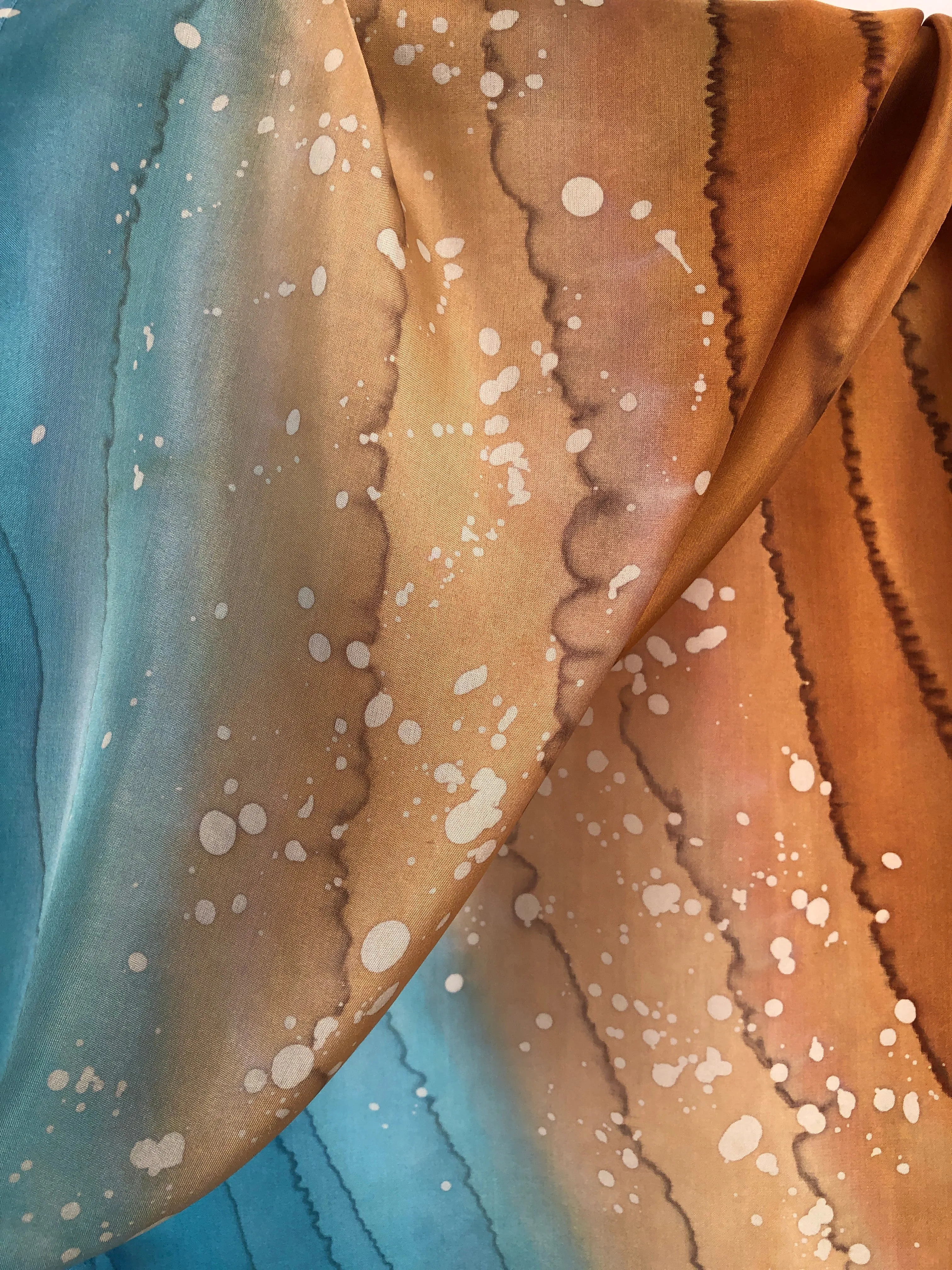 "Surf Zone" - Hand-dyed Silk Scarf - $125