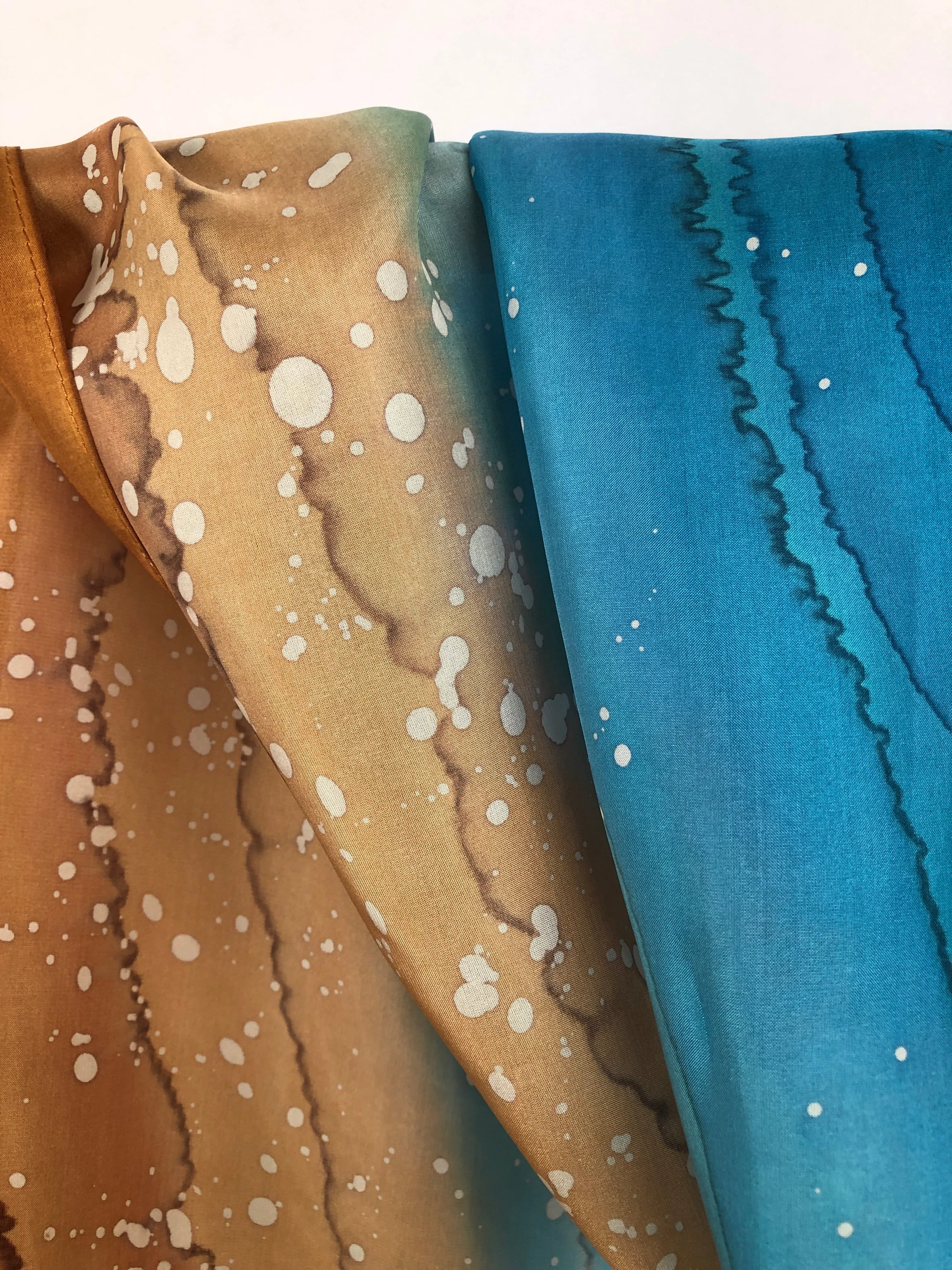 "Surf Zone" - Hand-dyed Silk Scarf - $125