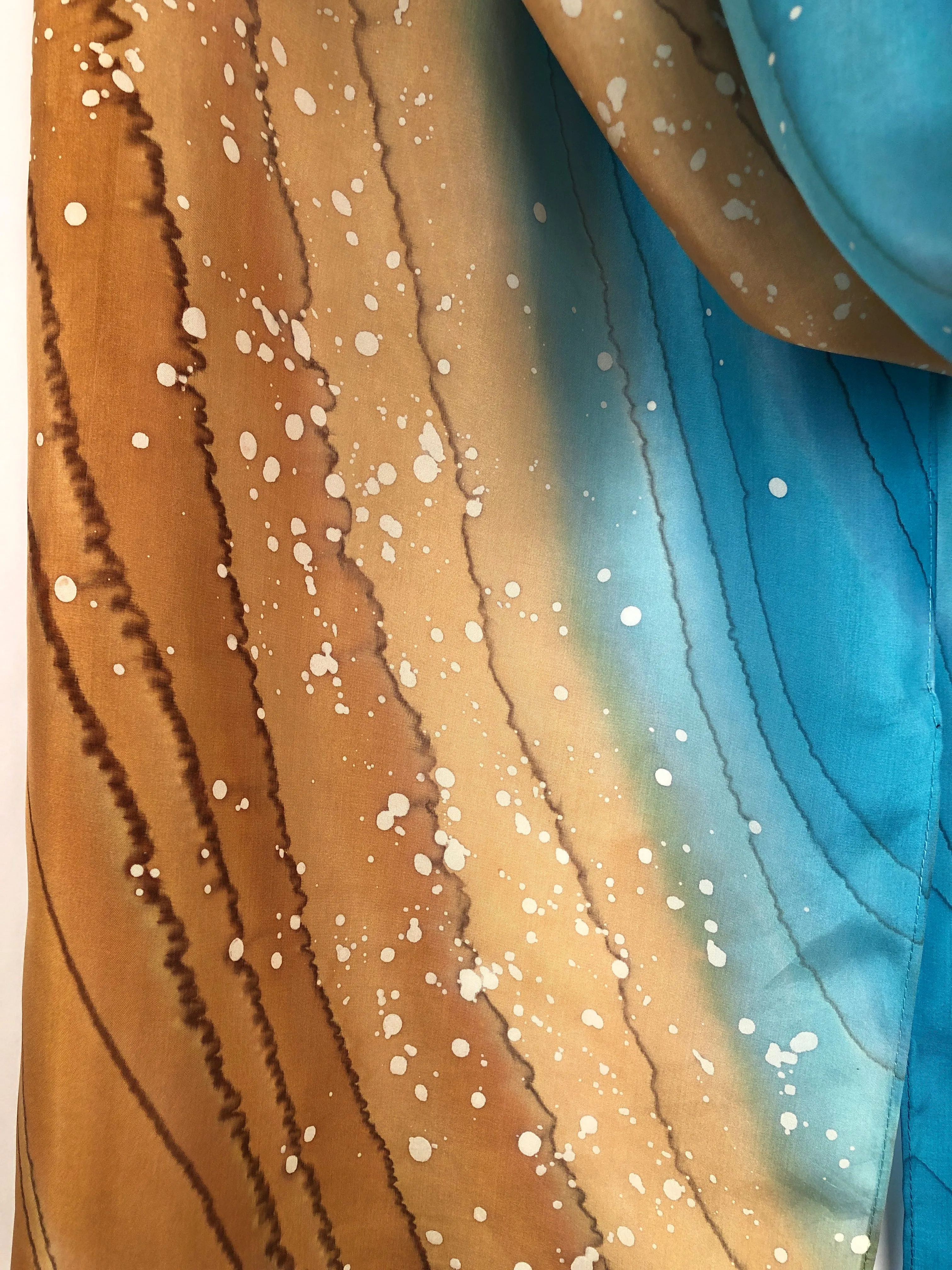 "Surf Zone" - Hand-dyed Silk Scarf - $125