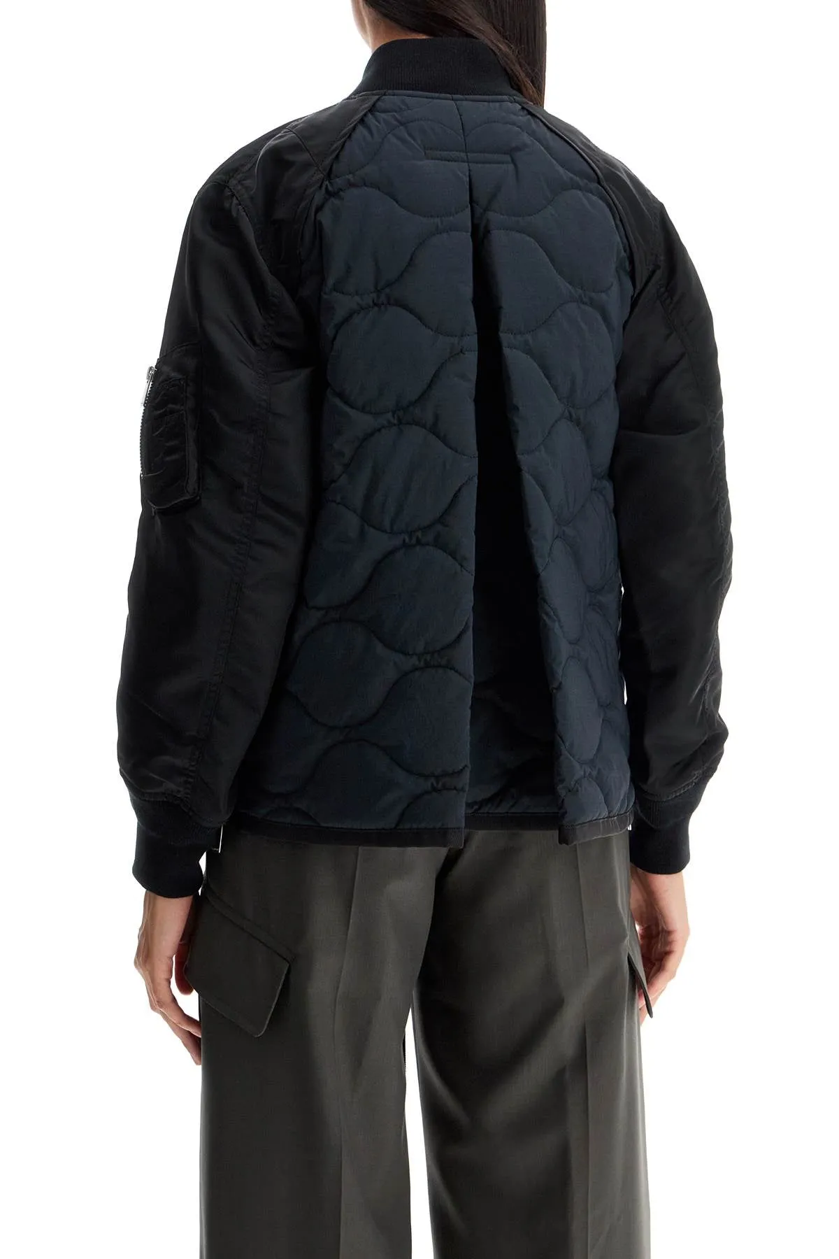 Sacai hybrid nylon and ripstop jacket