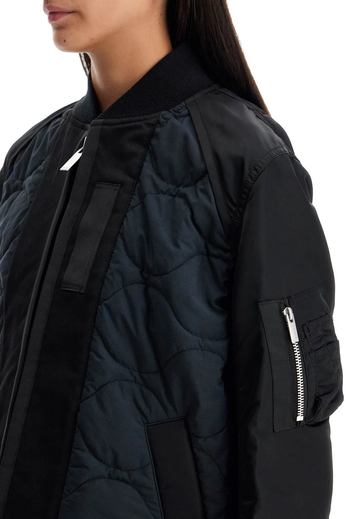 Sacai hybrid nylon and ripstop jacket