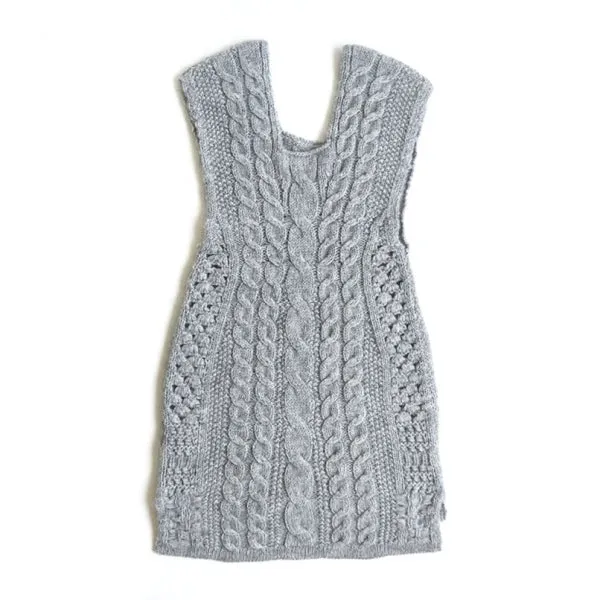 SALE 50%OFF ! <br/>【Mame Kurogouchi/マメ】Multi-Pattern Cable Sleeveless Knitted Vest