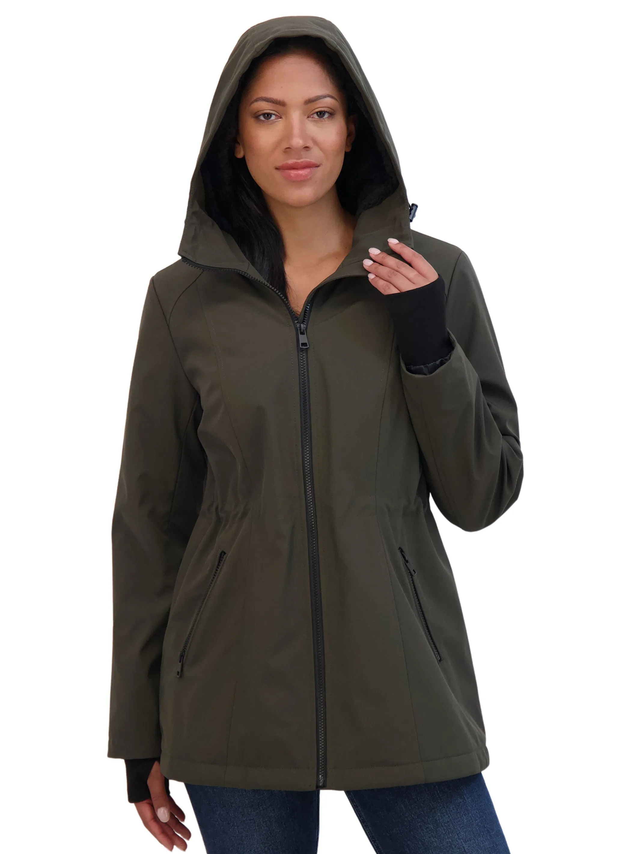 Sebby Collection Sport Women's Cozy Lined Soft Shell Anorak