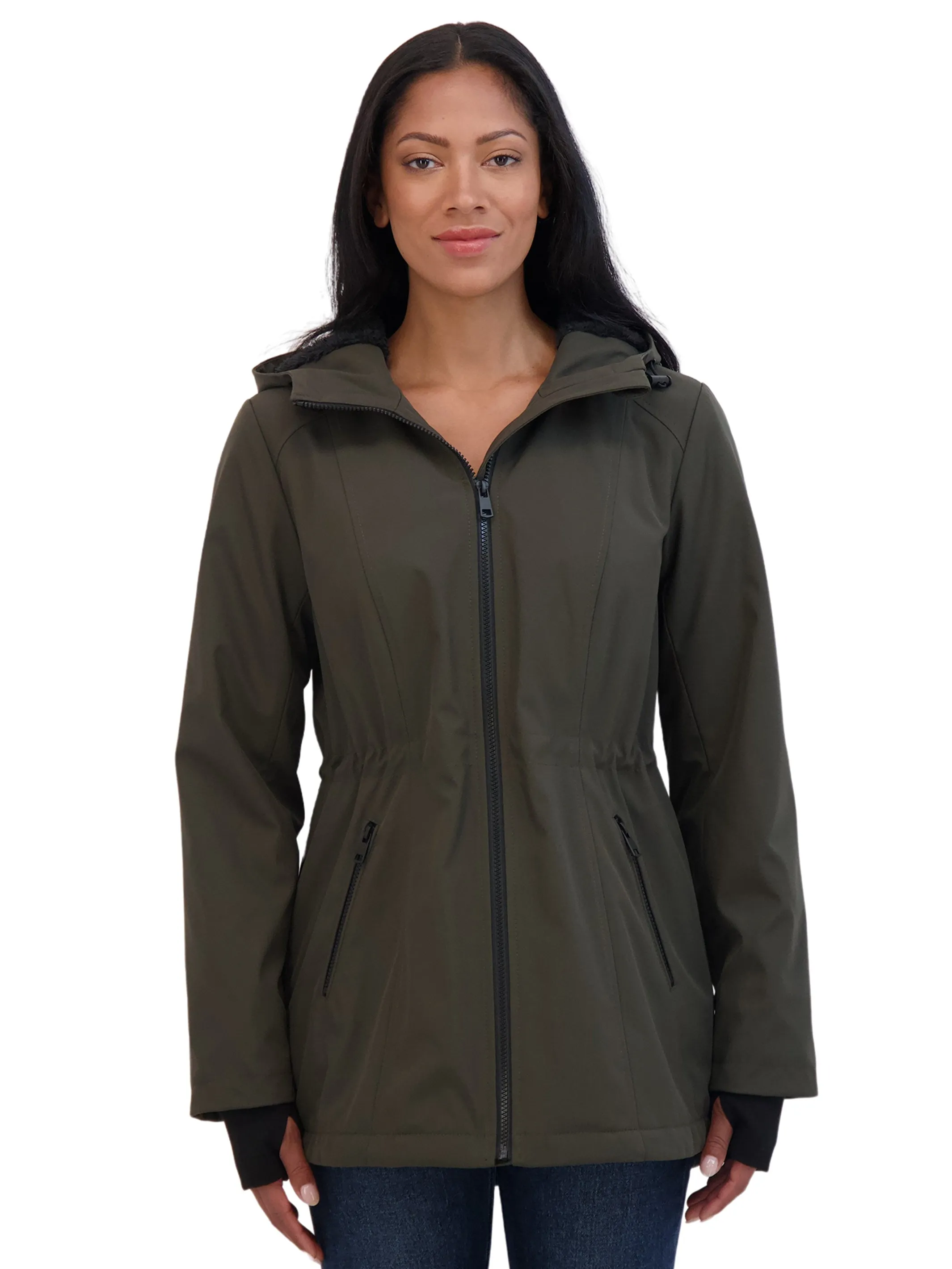 Sebby Collection Sport Women's Cozy Lined Soft Shell Anorak