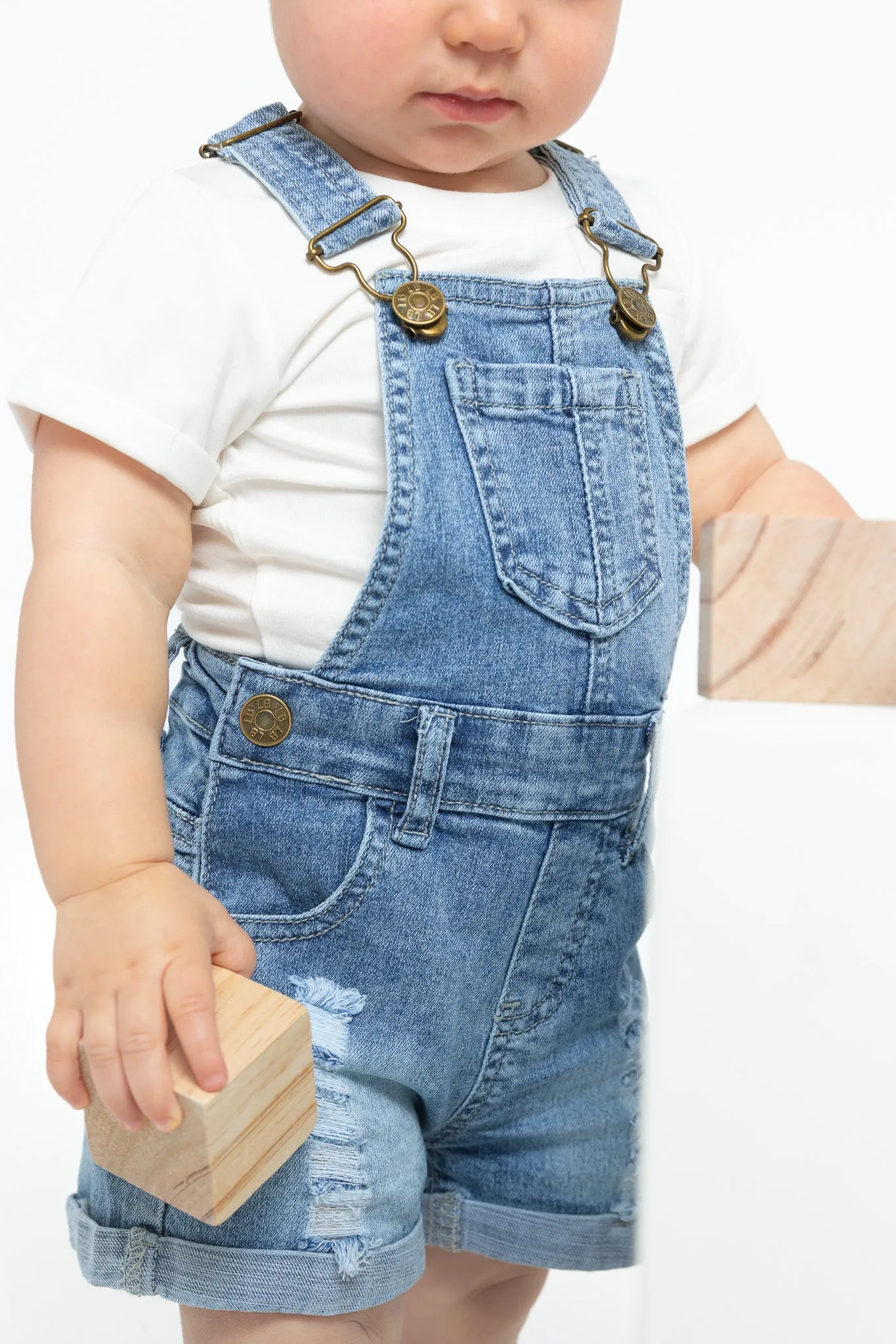 Shortie Denim Overall - Light Wash