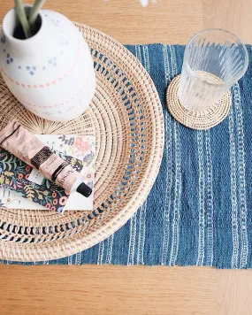 Sierra Indigo Handwoven Cotton Table Runner