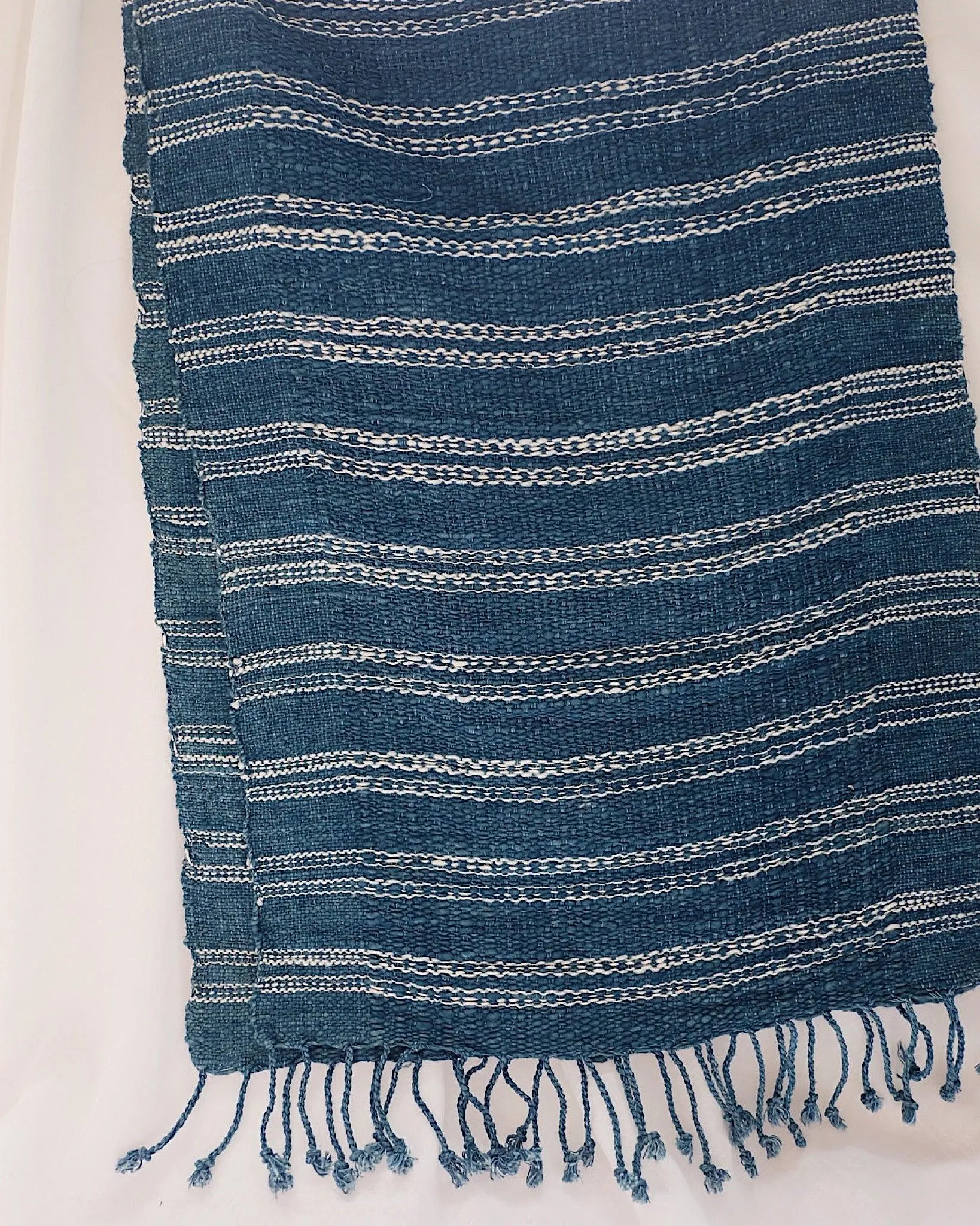 Sierra Indigo Handwoven Cotton Table Runner