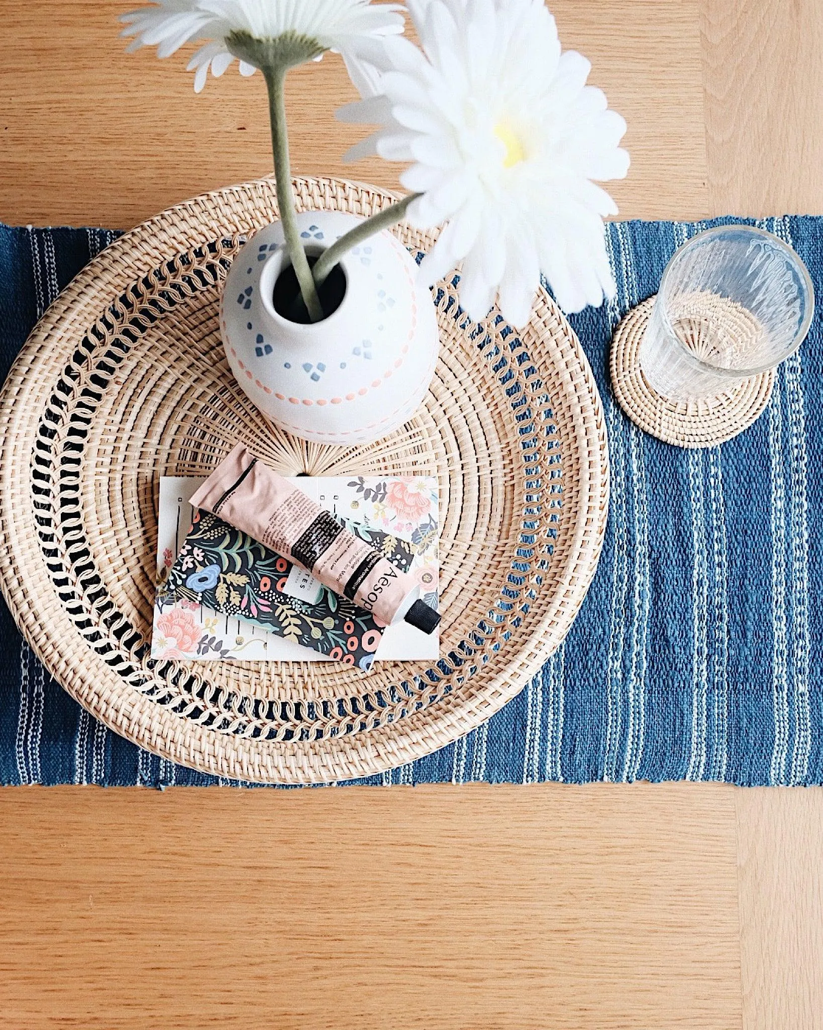 Sierra Indigo Handwoven Cotton Table Runner